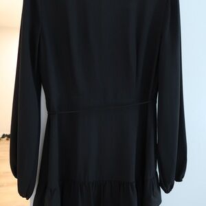 Black Women's Long Sleeve Tiered Dress wrap dress